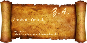 Zachar Anett névjegykártya
